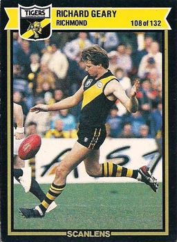 1987 Scanlens VFL #108 Richard Geary Front